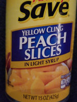 Yellow cling peach slices in light syrup