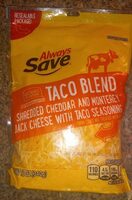 Taco blend shredded cheddar and monterey jack