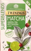 Matcha green tea with cranberry and lime