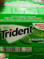 Trident, sugar free gum with xylitol, supermint