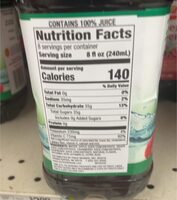 100% cranberry raspberry flavored juice blended