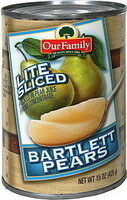 Sliced pears in juice from concentrate