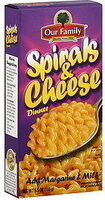 Spirals & cheese macaroni dinner