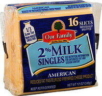 Singles reduced fat pasteurized process american cheese product