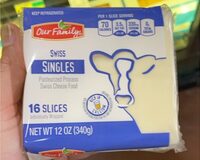 Swiss singles pasteurized process cheese food