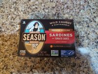 Season, brisling sardines in tomato sauce