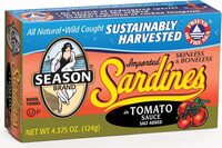 Seasons club tomato skinless and boneless sardines sauce