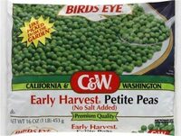 California & washington early harvest petite peas