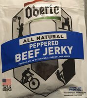 Peppered beef jerky, peppered