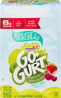 Simply go-gurt strawberry and mixed berry low