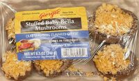 Crab seasoning flavored cheese stuffed baby bella mushrooms