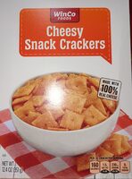 Cheesy snack crackers made with real cheese
