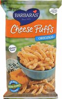 Barbaras original cheese puffs gluten free real aged cheese