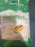 Low moisture part skin mozzarella shredded