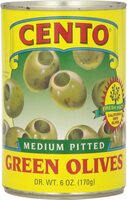 Pitted green olives