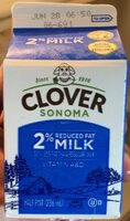 Clover sonoma 2% reduced fat milk