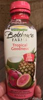 Bolthouse farms, fruit juice smoothie + boosts with finely ground chia, tropical goodness, tropical goodness