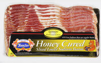 Honey cured sliced lower sodium bacon
