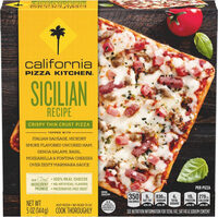 Sicilian recipe crispy thin crust pizza