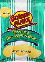 Flake sour cream 'n onion dip style potato chips