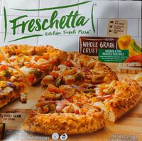 Chicken & fire roasted vegetable whole grain crust kitchen fresh pizza, chicken & fire roasted vegetable