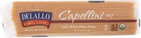 Pasta whole wheat capellini