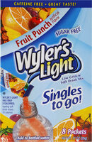 Light singles water drink mix to go powder packets