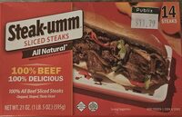 100% all beef sandwich steaks