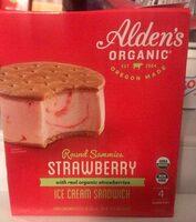 Alden's organic strawberry round sammies ice cream sandwich