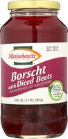 Borscht with diced beets