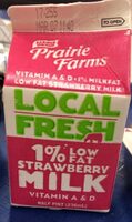 Local fresh 1% low fat strawberry milk