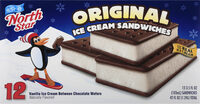 Original vanilla ice cream between chocolate wafers sandwiches