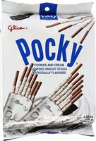 Cookie and cream covered biscuit sticks
