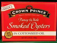 Smoked oysters in cottonseed oil