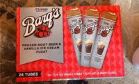 Frozen root beer & vanilla ice cream float tubes