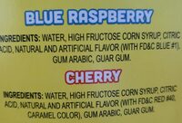 Cherry blue raspberry freeze tubes, cherry blue raspberry