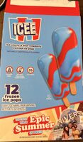Red cherry and blue raspberry swirl ice pop