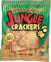 Whole grain jungle animal cracker snacks