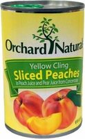 Organic sliced peaches in juice