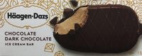 Chocolate ice cream bar dipped in fine dark chocolate , chocolate dark chocolate