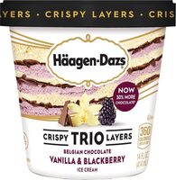 Vanilla & blackberry belgian chocolate trio crispy