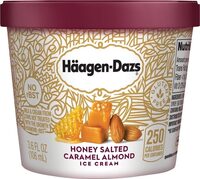 Gluten free honey salted caramel almond ice cream