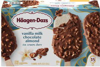 Vanilla milk chocolate almond ice cream bars