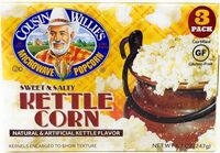 Cousin willies sweet salty kettle corn microwave popcorn