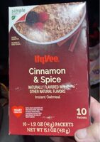 Hy vee cinnamon & spice instant oatmeal