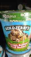 Chocolate & peanut butter with fudge brownies & gobs of peanut butter cookie dough half baked non-dairy frozen dessert, peanut butter