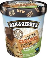Coffee caramel fudge non-dairy frozen dessert
