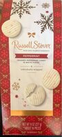 Crushed peppermint candy in white fudge