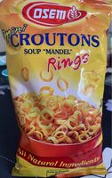 Mini croutons soup mandel rings
