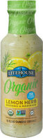 Organic lemon herb vinaigrette dressing